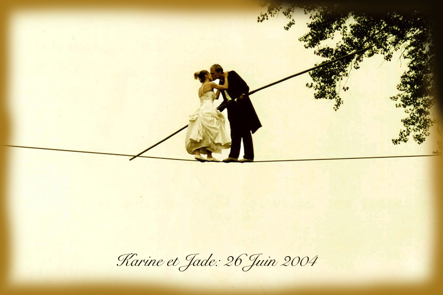 Jade and Karine Kindar-Martin marry on the highwire